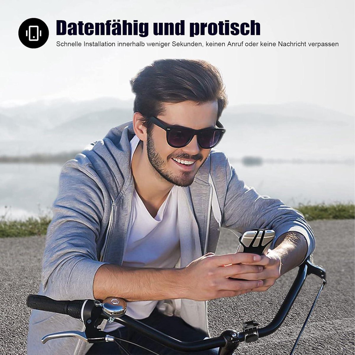 Universal bicycle phone mount, removable, 360-degree adjustable, for smartphones from 4.5 to 0 inches V1188-MS-313-0789