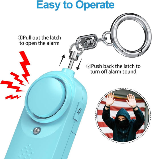 Pack of 2 personal alarms - Keychain - SOS button - 130 dB emergency signal - Personal safety alarm - V1188-MS-313-0790