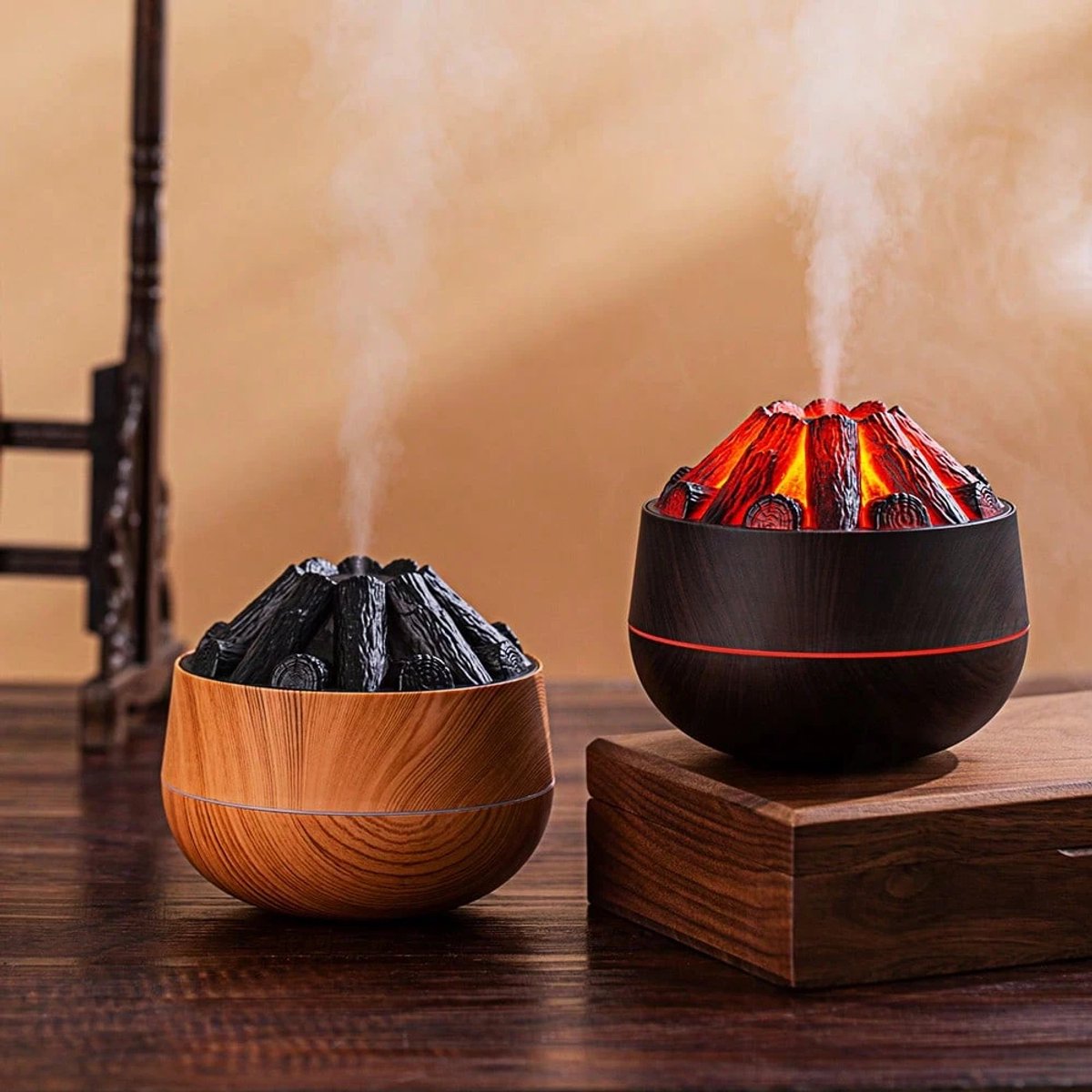 Aromatherapy Air Humidifier - Flame Effect Aromatherapy Diffuser - 300ml - Bedroom Humidifier - Campfire V1188-MS-313-0792