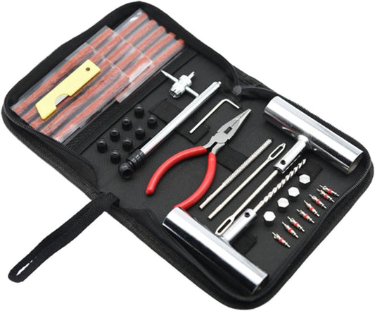 46-piece set - Rim repair kit - for motorcycle, moped or car - Tire repair kit - Complete repair kit for car V1188-MS-313-0804
