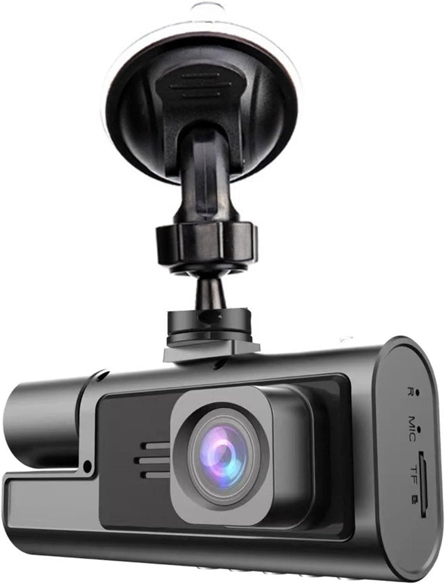 Dashcam - Dual lens 1080p - HD video recorder, wide viewing angle - Loop recording - For safety while V1188-MS-313-0808