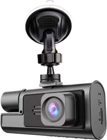 Dashcam - Dual lens 1080p - HD video recorder, wide viewing angle - Loop recording - For safety while V1188-MS-313-0808