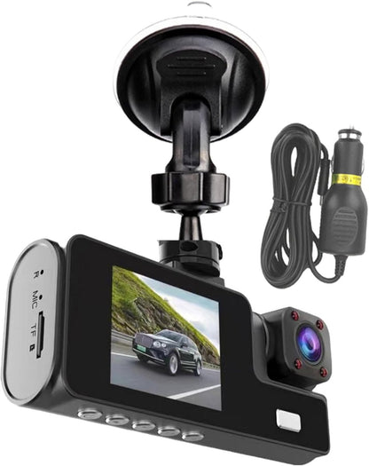 Dashcam - Dual lens 1080p - HD video recorder, wide viewing angle - Loop recording - For safety while V1188-MS-313-0808