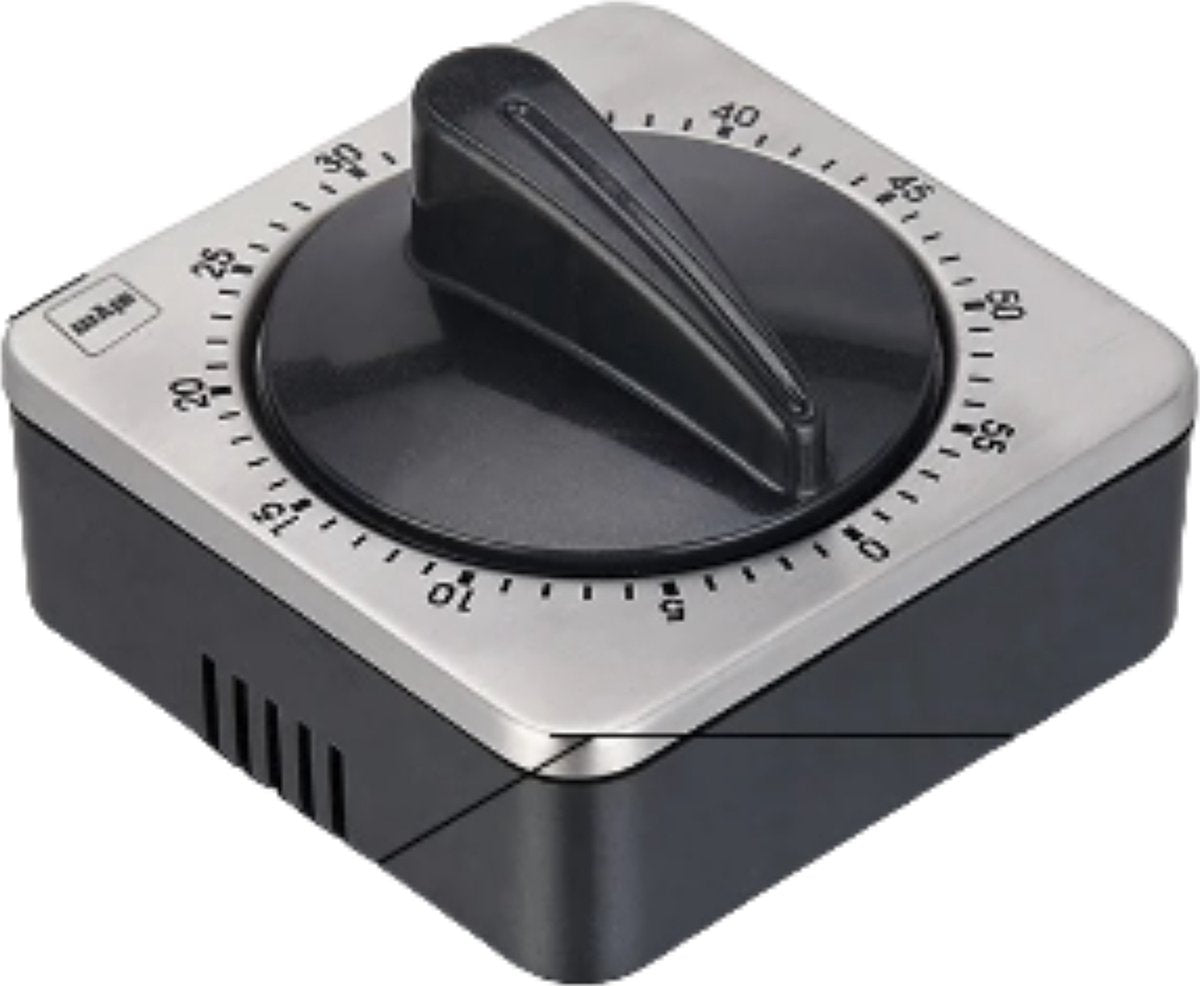 Black Square Analog Kitchen Timer V1188-MS-313-0811