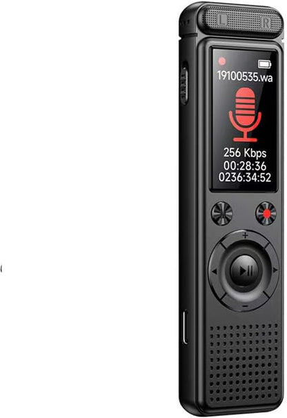 Voice Recorder - Dictaphone - Rechargeable - Portable - Clear Sound - Meetings, Interviews - 64 GB - Black V1188-MS-313-0818