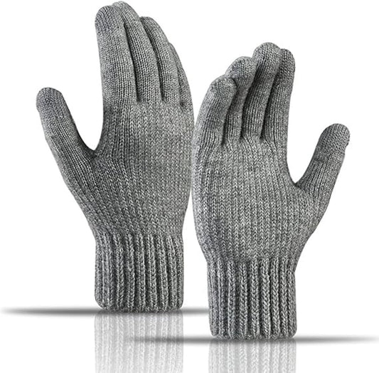 Winter Gloves - Men's Gloves - Warm Winter Gloves - Thick Unisex Gloves - Women's Gloves - Thermal Wool - V1188-MS-313-0820