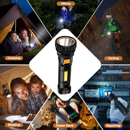 Solar Flashlight - Solar LED Flashlight - USB Rechargeable Solar Flashlight - Emergency Flashlight - 1200 mAh V1188-MS-313-0830