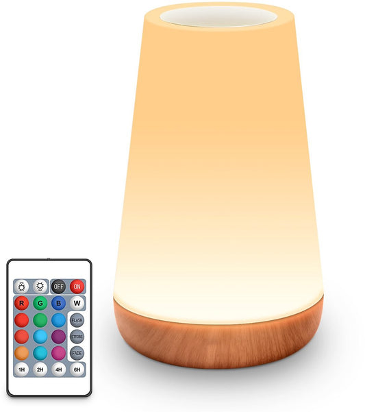 LED Table Lamp - Touch-Sensitive LED Bedside Lamp - Desk Lamp - Dimmable Remote Control with RGB Color V1188-MS-313-0832