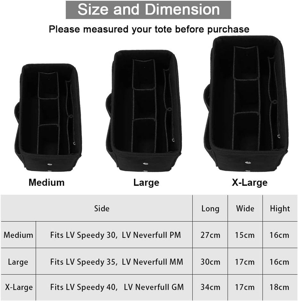 Handbags, shopping bags, women's bag with storage pouch, black V1188-MS-313-0848