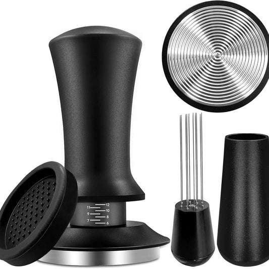 Tamper - Coffee tamper - Espresso tamper - 51 mm espresso tamper - Aluminum and stainless steel espresso V1188-MS-313-0850