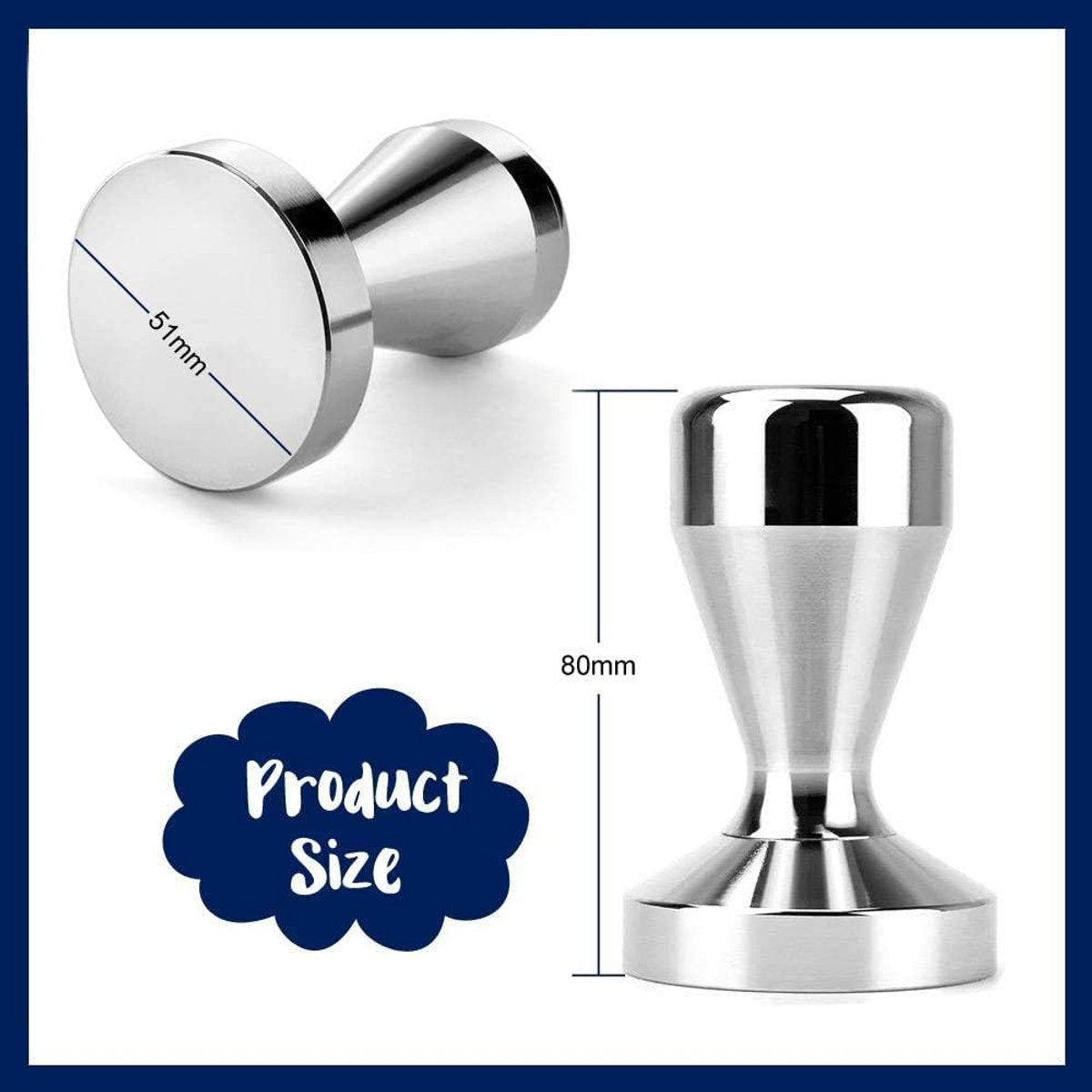 Coffee press - 51 mm coffee press - Ergonomic filter holder - Basis stainless steel espresso press - Coffee V1188-MS-313-0857