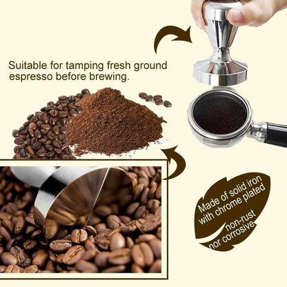 Coffee press - 51 mm coffee press - Ergonomic filter holder - Basis stainless steel espresso press - Coffee V1188-MS-313-0857