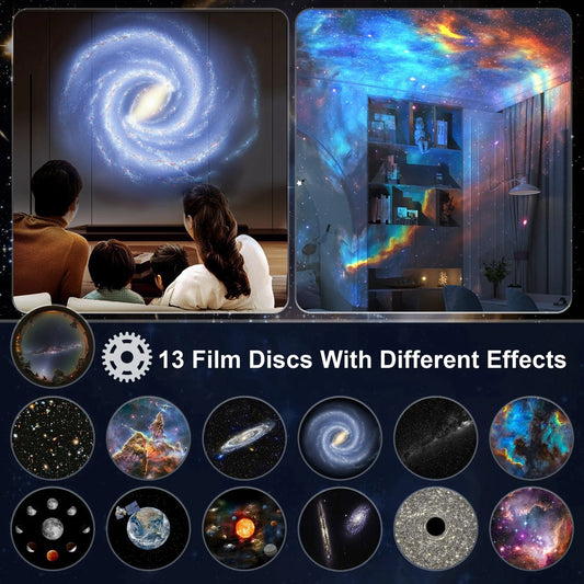 360 degrees Starry Sky Night Projector with Solar System, Moon, Nebula, Galaxy, and Astronaut - Projector for V1188-MS-313-0860
