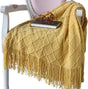 Blanket - Cuddly blanket - Soft blanket - Soft knitted wool blanket - Fringed blanket - Cute blanket - Sofa V1188-MS-313-0865