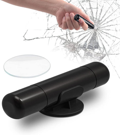 2-in-1 Emergency Car Hammer - Seatbelt Cutter and Window Breaker - Black V1188-MS-313-0866