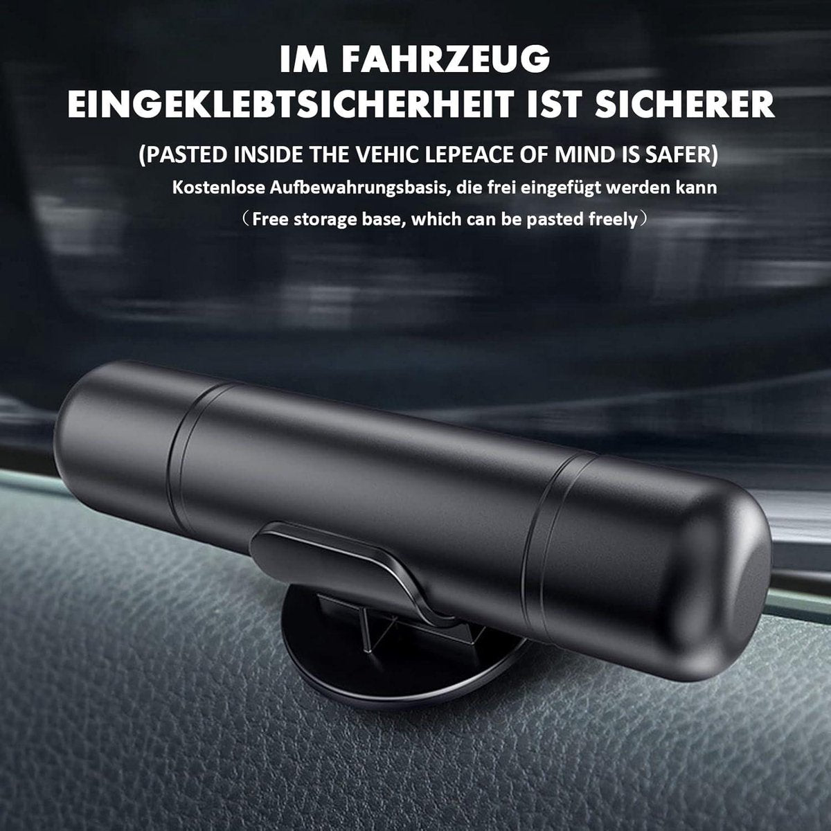 2-in-1 Emergency Car Hammer - Seatbelt Cutter and Window Breaker - Black V1188-MS-313-0866