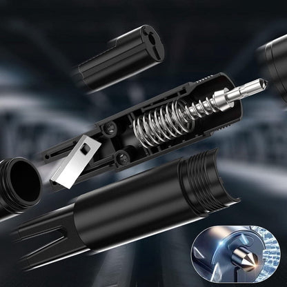 2-in-1 Emergency Car Hammer - Seatbelt Cutter and Window Breaker - Black V1188-MS-313-0866