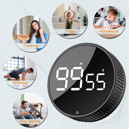 Digital Timer - Digital Kitchen Timer - Smart Timer - LED Display - Magnetic - 360 degrees Rotation - BBQ V1188-MS-313-0882