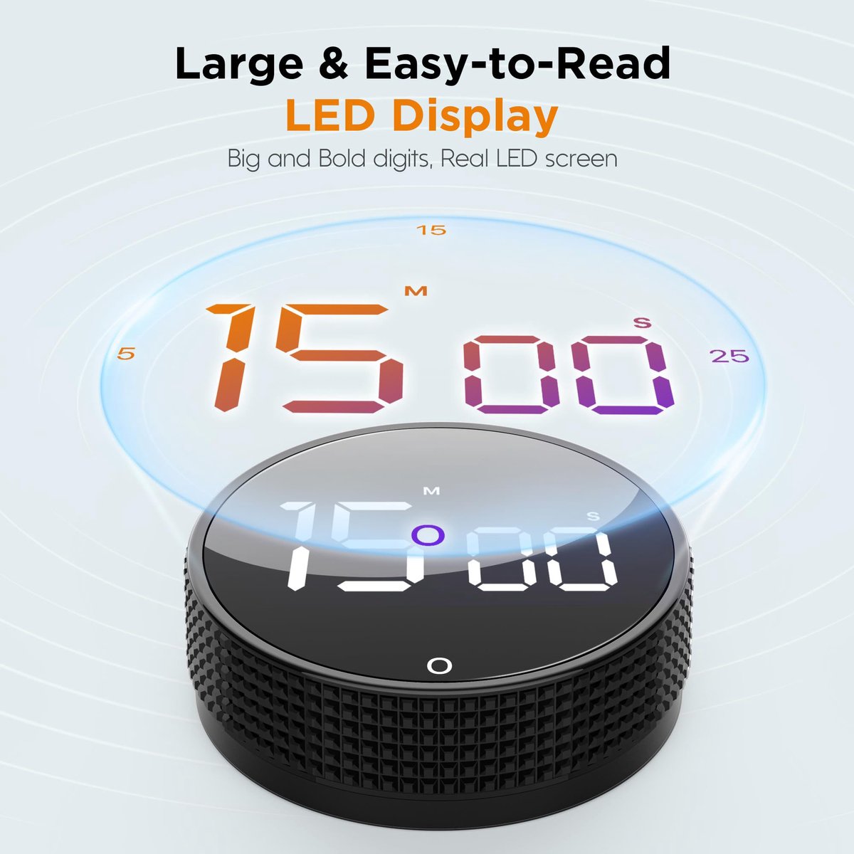 Digital Timer - Digital Kitchen Timer - Smart Timer - LED Display - Magnetic - 360 degrees Rotation - BBQ V1188-MS-313-0882