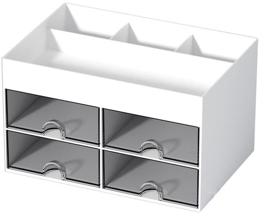 Multifunctional desk organizer with 4 drawers and pen holders, makeup organizer, for teachers, office, V1188-MS-313-0893