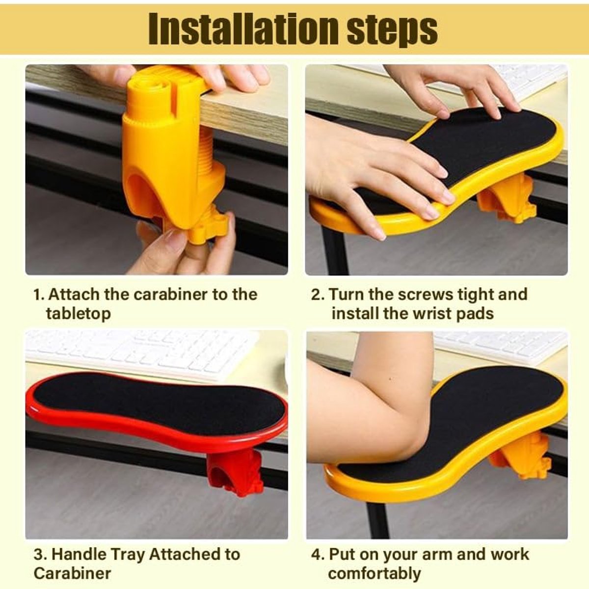 Ergonomic desk with armrests - Wrist rest - Adjustable wrist rest for computer and laptop - Comfortable and V1188-MS-313-0905