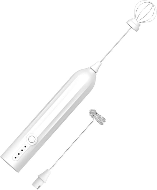 Electric milk frother, manual, rechargeable, mini whisk, USB rechargeable, 3 speeds, for lattes, cappuccinos, V1188-MS-313-0908