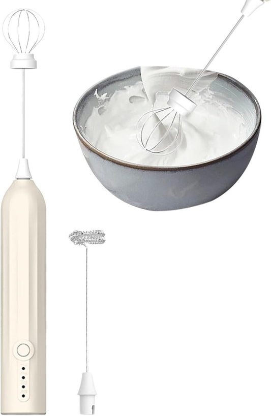 Milk Frother - Electric Milk Frother - Manual Milk Frother - Rechargeable Milk Frother - Mini Whisk - 3-Speed V1188-MS-313-0909