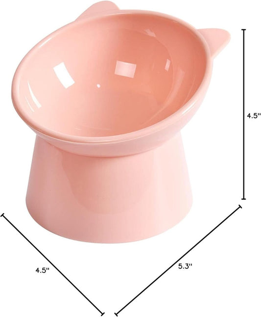 Cat bowl - Non-slip feeder - Tilting bowl - Anti-vomiting - Angled design - Blue - Perfect for cats - Indoor V1188-MS-313-0921
