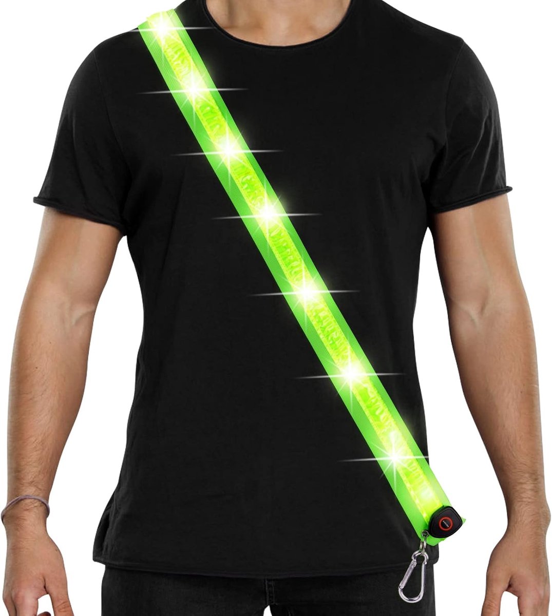 Running light - Chest light - Sports running light - Chest walking light - USB rechargeable - Running vest V1188-MS-313-0923