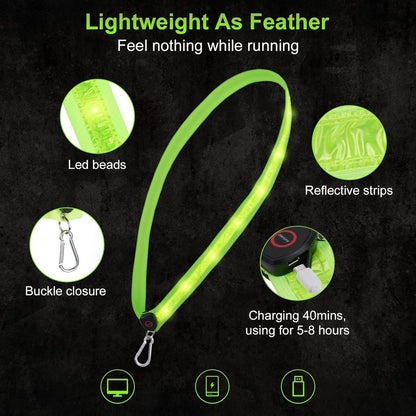 Running light - Chest light - Sports running light - Chest walking light - USB rechargeable - Running vest V1188-MS-313-0923