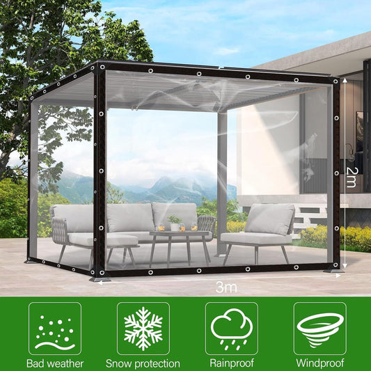 Tarpaulin - Transparent tarpaulin - Transparent tarpaulin with rings - Waterproof transparent tarpaulin - PE V1188-MS-313-0925