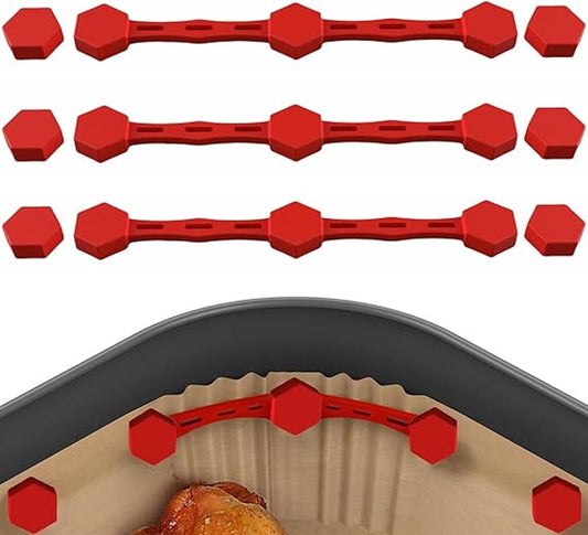 4 Magnetic Silicone Airfryer Loops - Safe for Parchment Paper and Disposable Liners - Magnetic Silicone V1188-MS-313-0926