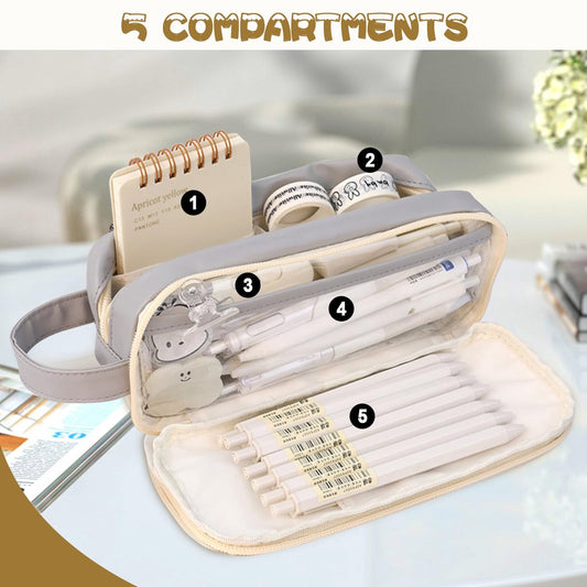 Pencil Case - Large Capacity - Waterproof and Expandable - Pencil Case for Boys and Girls - School Supplies - V1188-MS-313-0929