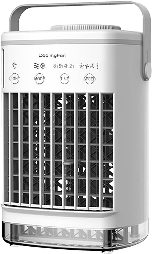 Fan - Small fan - Portable air cooler - Mini mobile air conditioner - Personal evaporative air cooler - Timer V1188-MS-313-0934