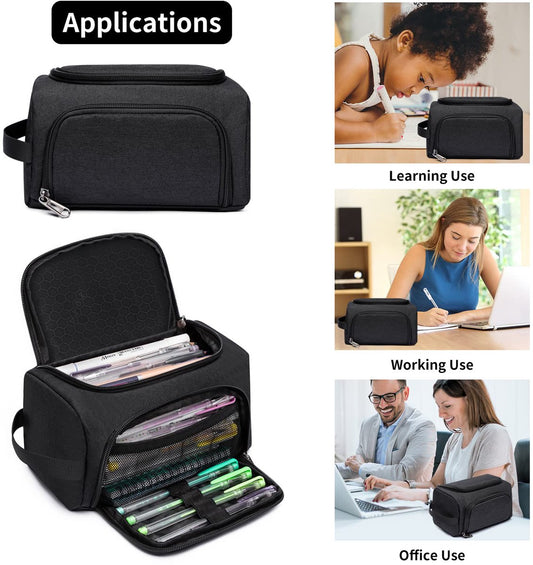Pencil case for boys and girls - Pencil case for adults - School pencil case - 24 x 13 x 13 cm - Black V1188-MS-313-0936