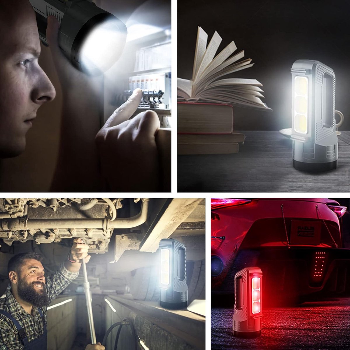 Rechargeable LED flashlight, powerful 6000 lumen outdoor emergency flashlight with 6 modes, USB data cable, V1188-MS-313-0937