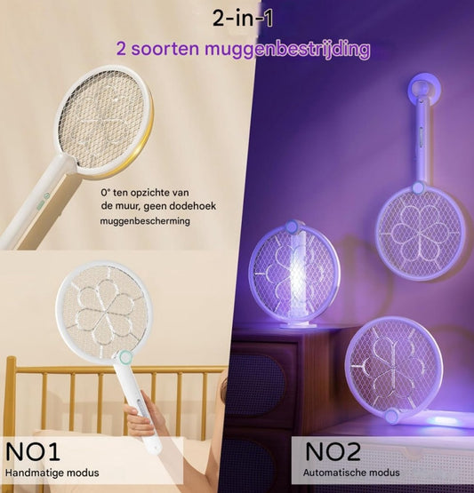 Electric Mosquito Swatter - Electric Fly Swatter - 2-in-1 Super Power V Electric Fly Swatter - 1200 mAh - V1188-MS-313-0939