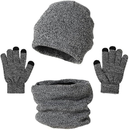 Beanie - Cotton beanie - Warm winter beanie - Scarf - Gloves - Touchscreen gloves - Ski mask - 3-in-1 beanie V1188-MS-313-0940