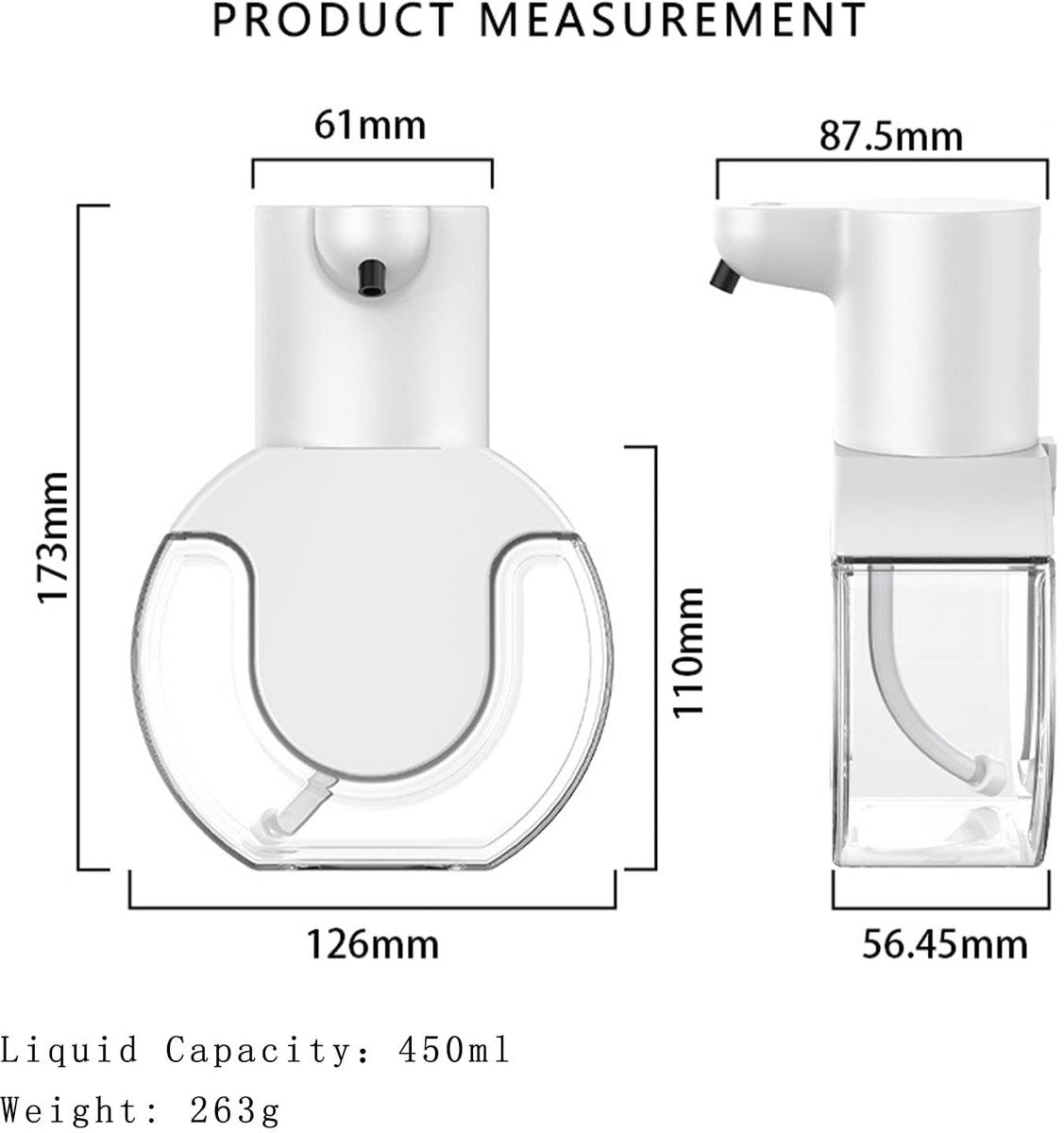 Automatic soap dispenser - 420 ml - USB rechargeable - Automatic foam dispenser - Foam technology - Infrared V1188-MS-313-0942