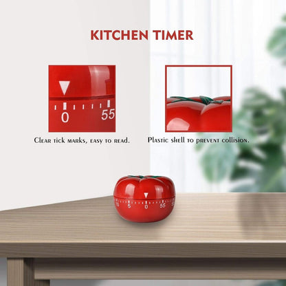 Mechanical Kitchen Timer with Tomato-Shaped Countdown V1188-MS-313-0943