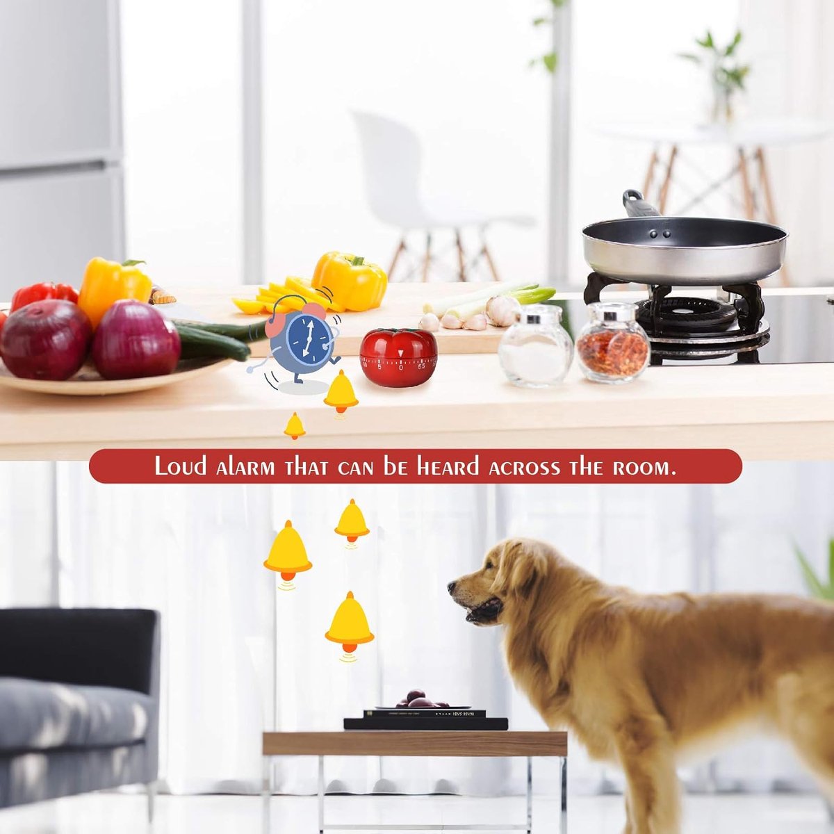 Mechanical Kitchen Timer with Tomato-Shaped Countdown V1188-MS-313-0943