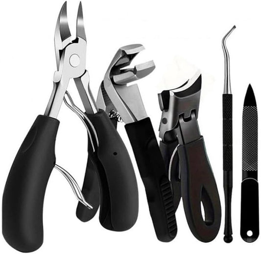 Nail clippers - Stainless steel pedicure tool - Heavy-duty nail clipper set - Includes a nail file, cuticle V1188-MS-313-0950