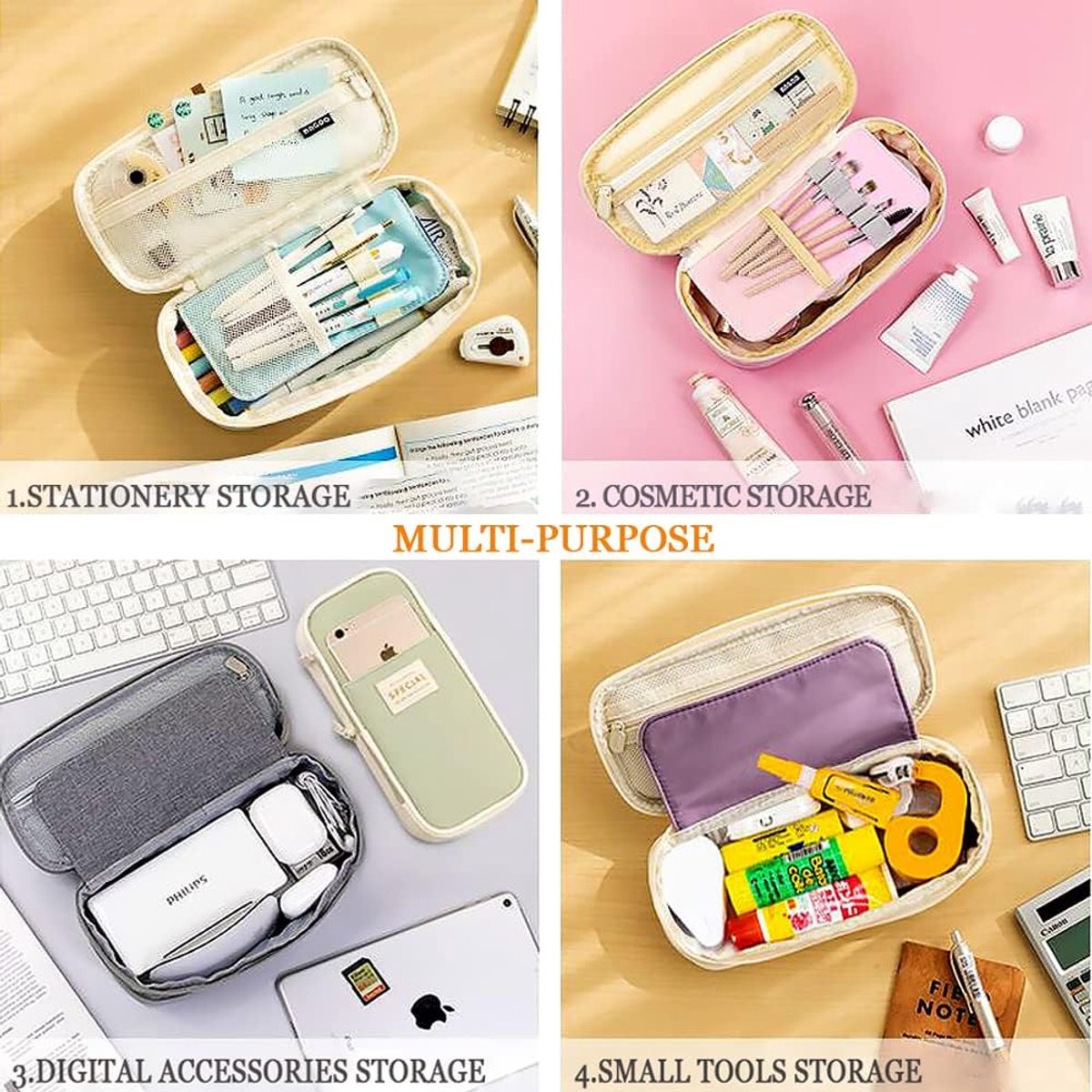 Large capacity pencil case, writing pencil case suitable for teenage girls, green, pencil case V1188-MS-313-0956