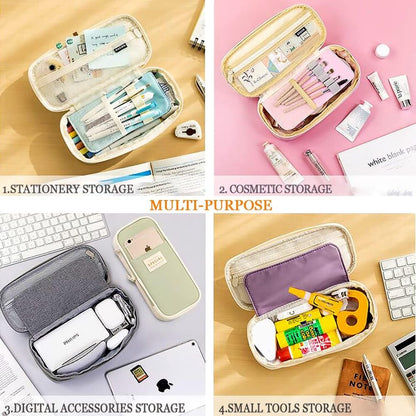 Large capacity pencil case, writing pencil case suitable for teenage girls, green, pencil case V1188-MS-313-0956