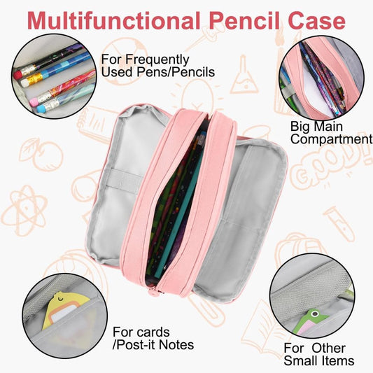 Pencil case - Boy's pencil case - Girl's pencil case - School cases - Large pencil case - 3-compartment V1188-MS-313-0962