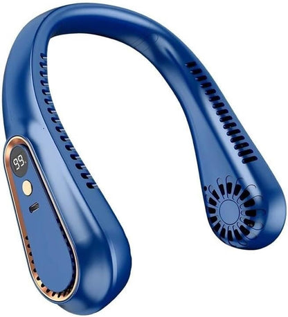 Portable neck fan, USB rechargeable, wireless and bladeless cooling, cool air blowing fans, digital display V1188-MS-313-0971