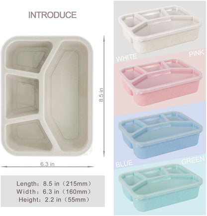 Lunch boxes - adult lunch box - child lunch box - snack box - 4-pack - compact - stackable - four colors - V1188-MS-313-0975
