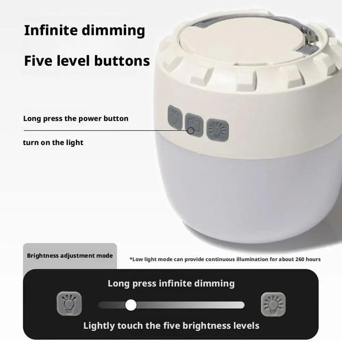 Camping lamp - Camping light - Flashlight - Rechargeable camping lamp - Tent light - Rechargeable - 3200mAh - V1188-MS-313-0981