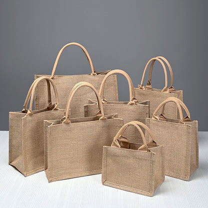 Medium-sized jute tote bag/shopping bag V1188-MS-313-0993