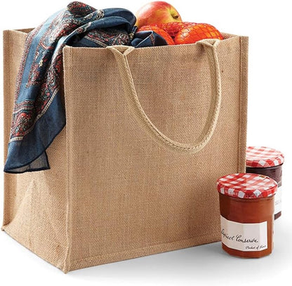 Medium-sized jute tote bag/shopping bag V1188-MS-313-0993